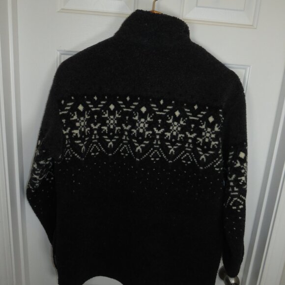 VTG Columbia Women Md Hi Pile Sherpa Full Zip Fleece Jacket Nordic Snowflake USA - Picture 4 of 6